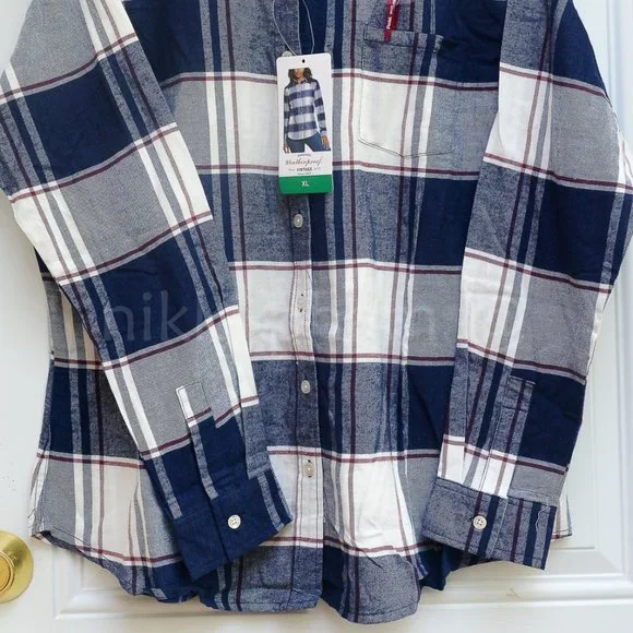 NWT Weatherproof® Vintage flannel long sleeve in blue - Picture 4 of 6